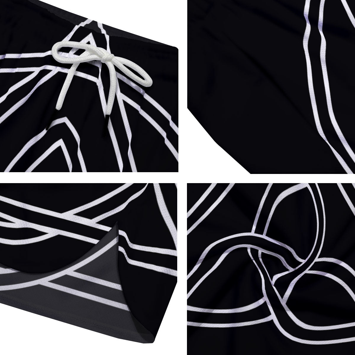 Celtic Knot White And Black Print Men's Running Shorts-grizzshop