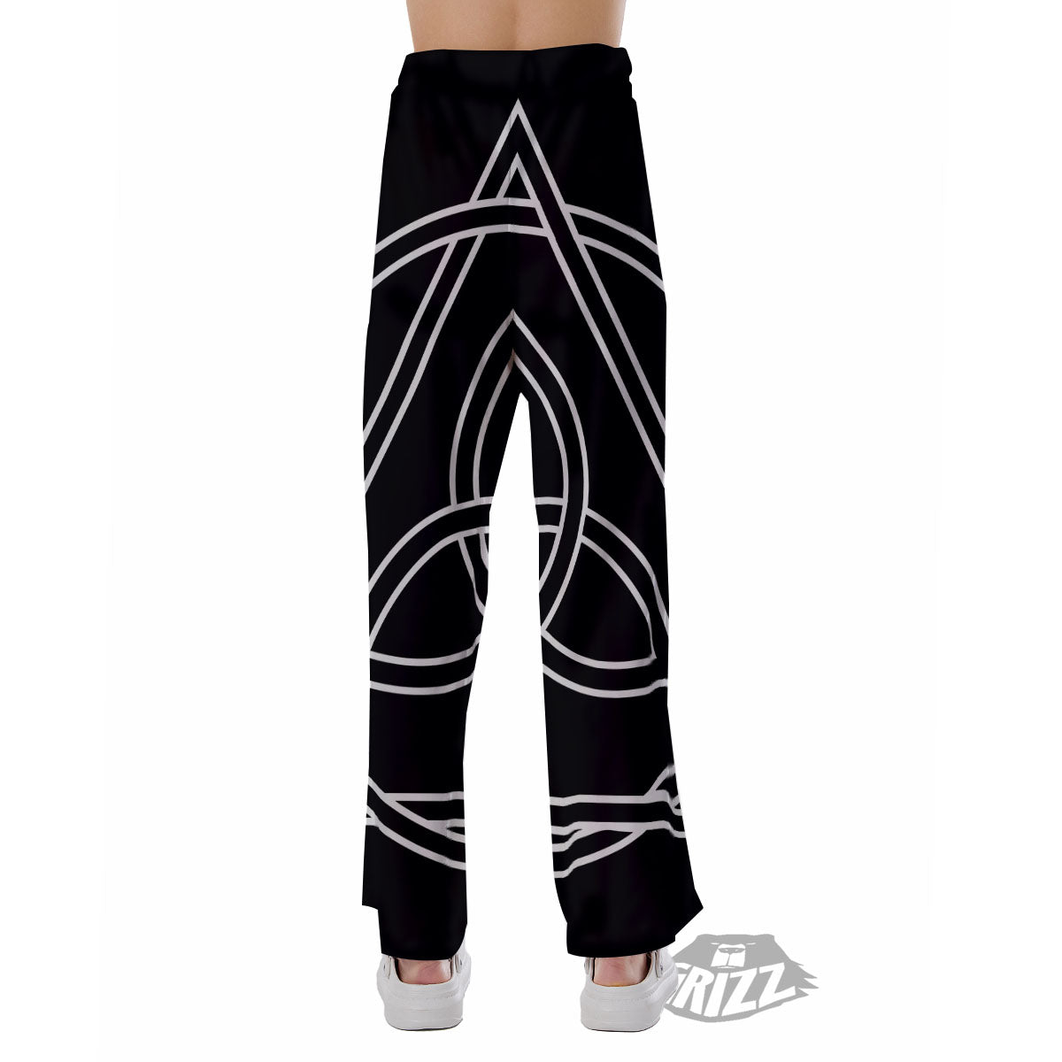 Celtic Knot White And Black Print Pajama Pants-grizzshop