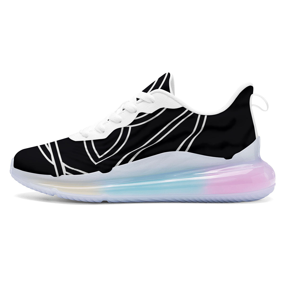 Celtic Knot White And Black Print Running Sneakers-grizzshop