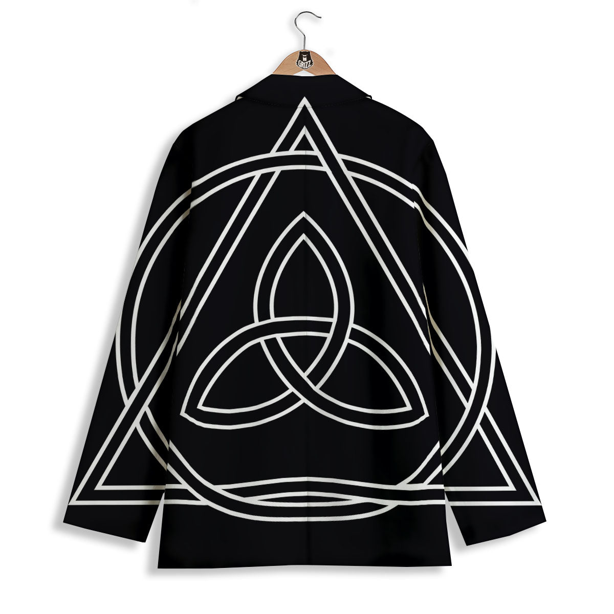 Celtic Knot White And Black Print Women's Blazer-grizzshop