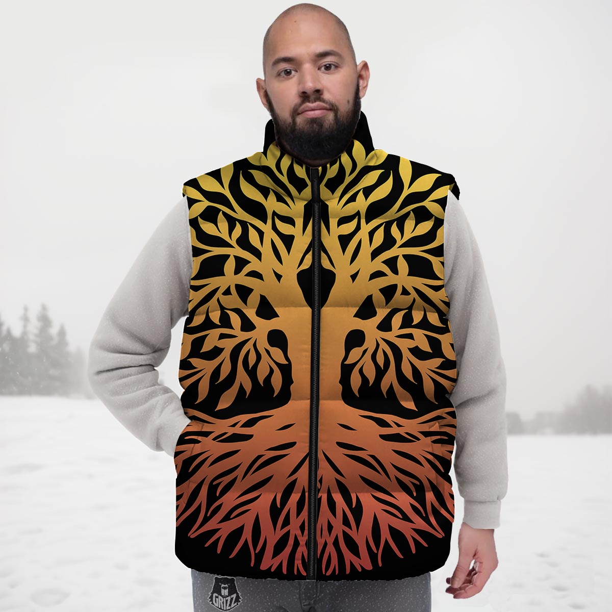 Celtic Symbol Tree Of Life Print Down Vest