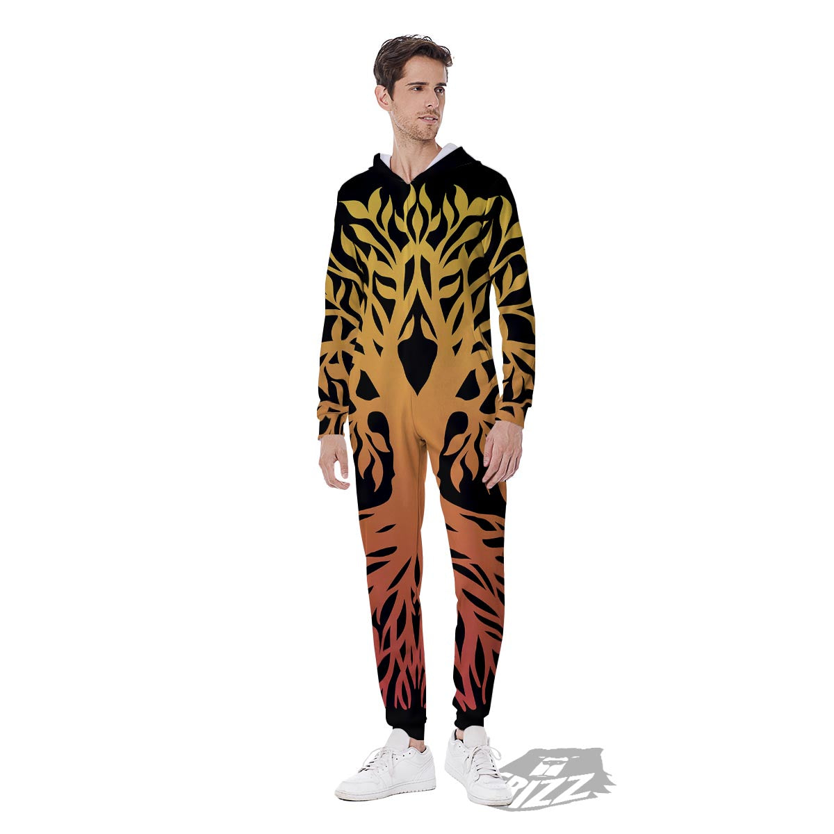 Celtic Symbol Tree Of Life Print Men's Jumpsuit-grizzshop