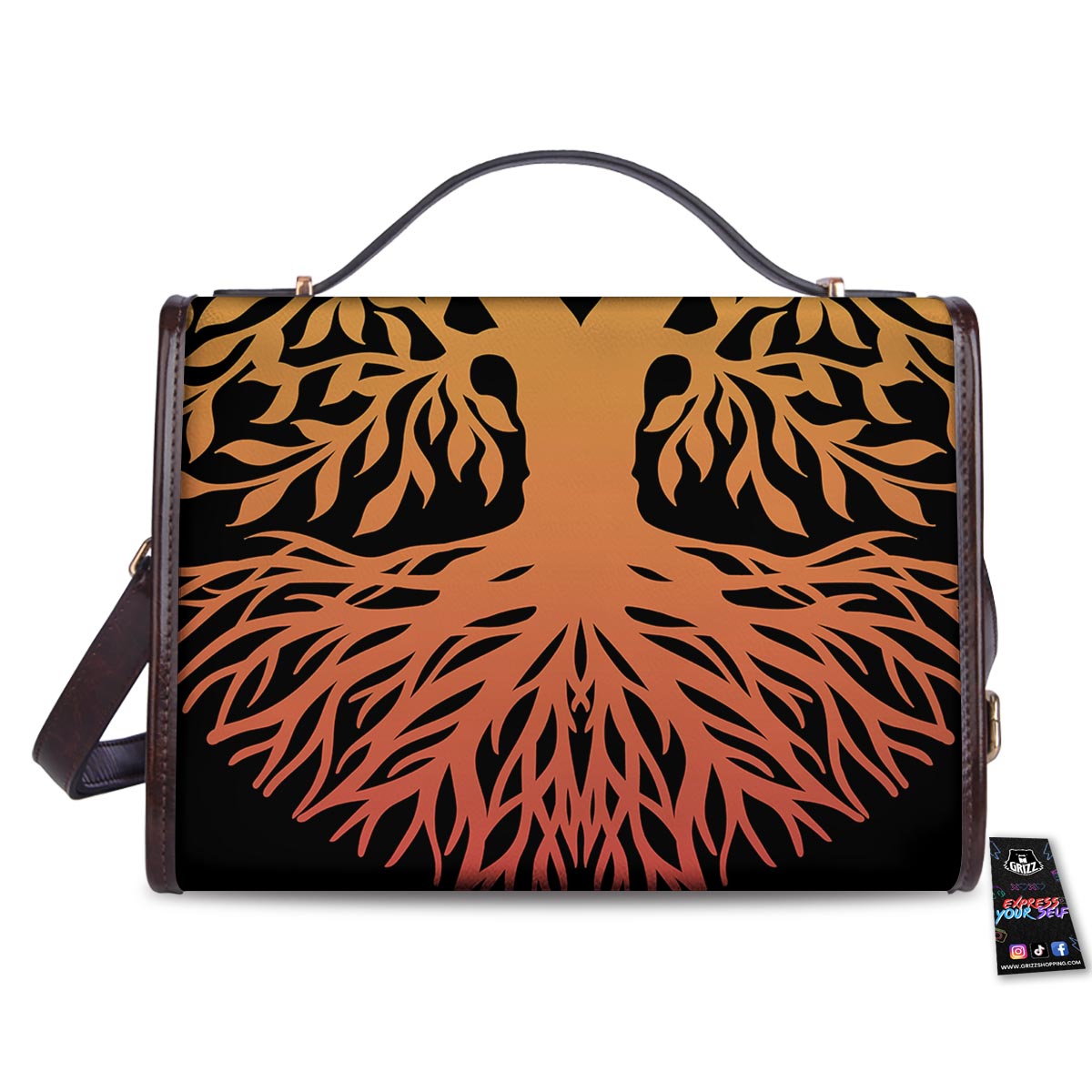 Celtic Symbol Tree Of Life Print Women's Satchel Bag-grizzshop