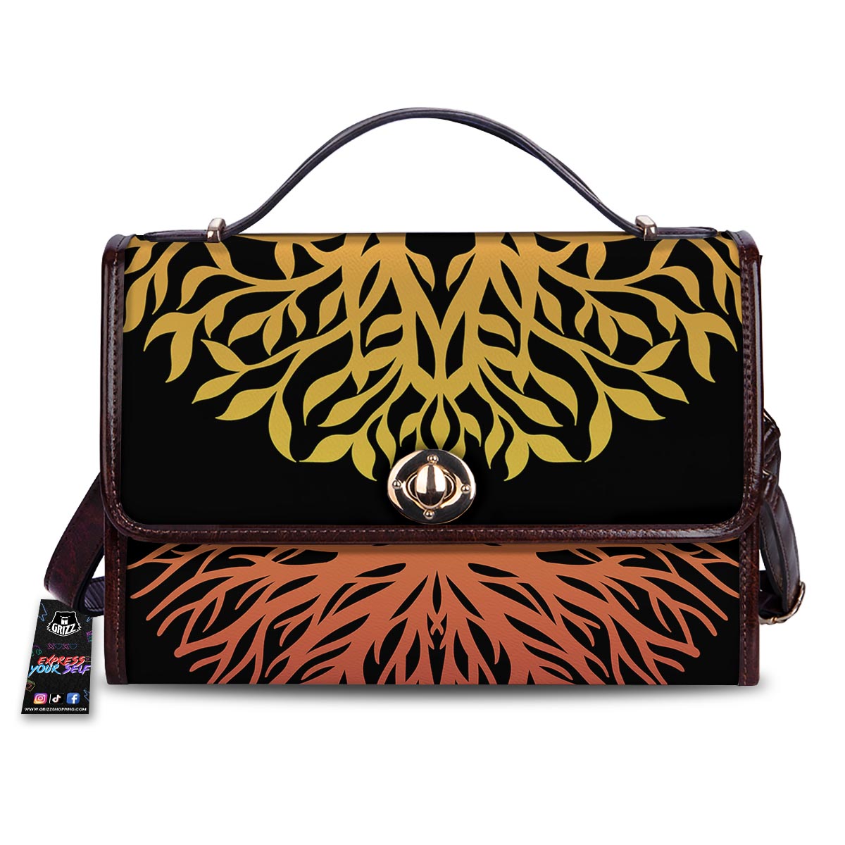 Celtic Symbol Tree Of Life Print Women's Satchel Bag-grizzshop