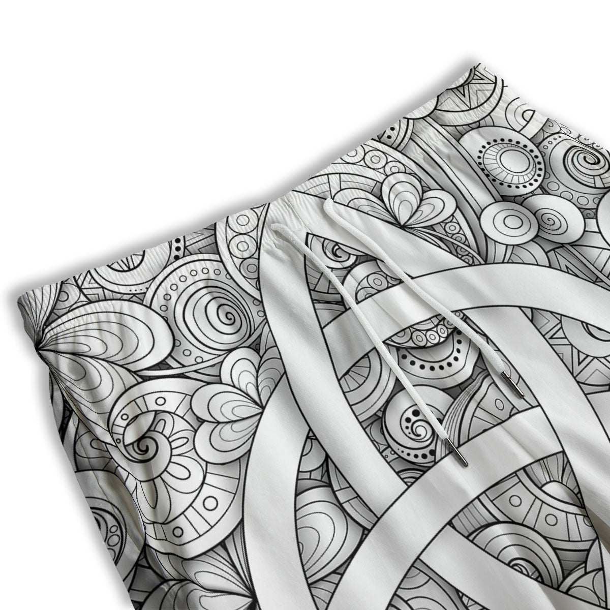 Celtic Trinity Knot White Symbol Print Men's Athletic Shorts