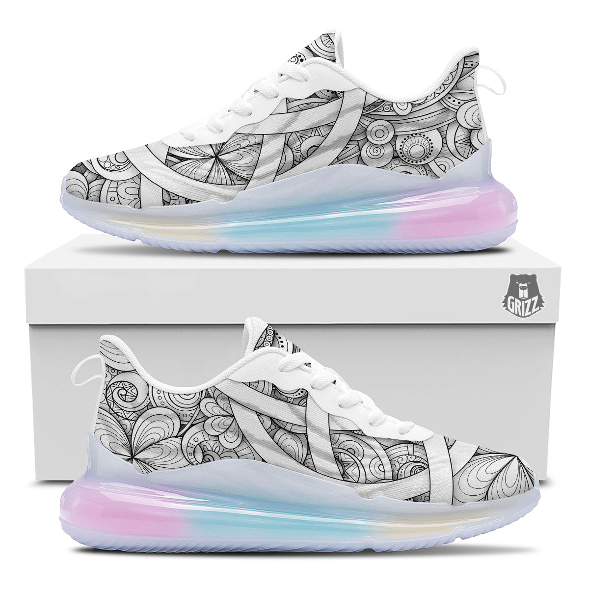 Celtic Trinity Knot White Symbol Print Running Sneakers-grizzshop