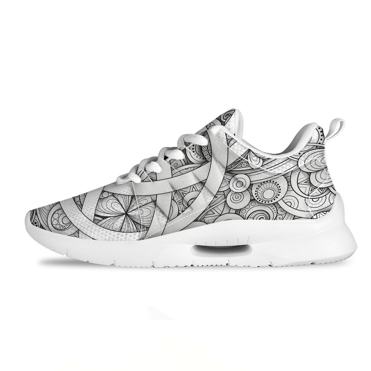Celtic Trinity Knot White Symbol Print Tennis Shoes-grizzshop