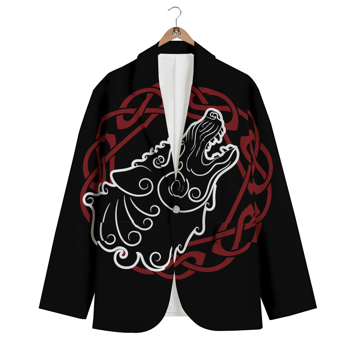 Celtic Wolf Viking Norse Men's Blazer-grizzshop