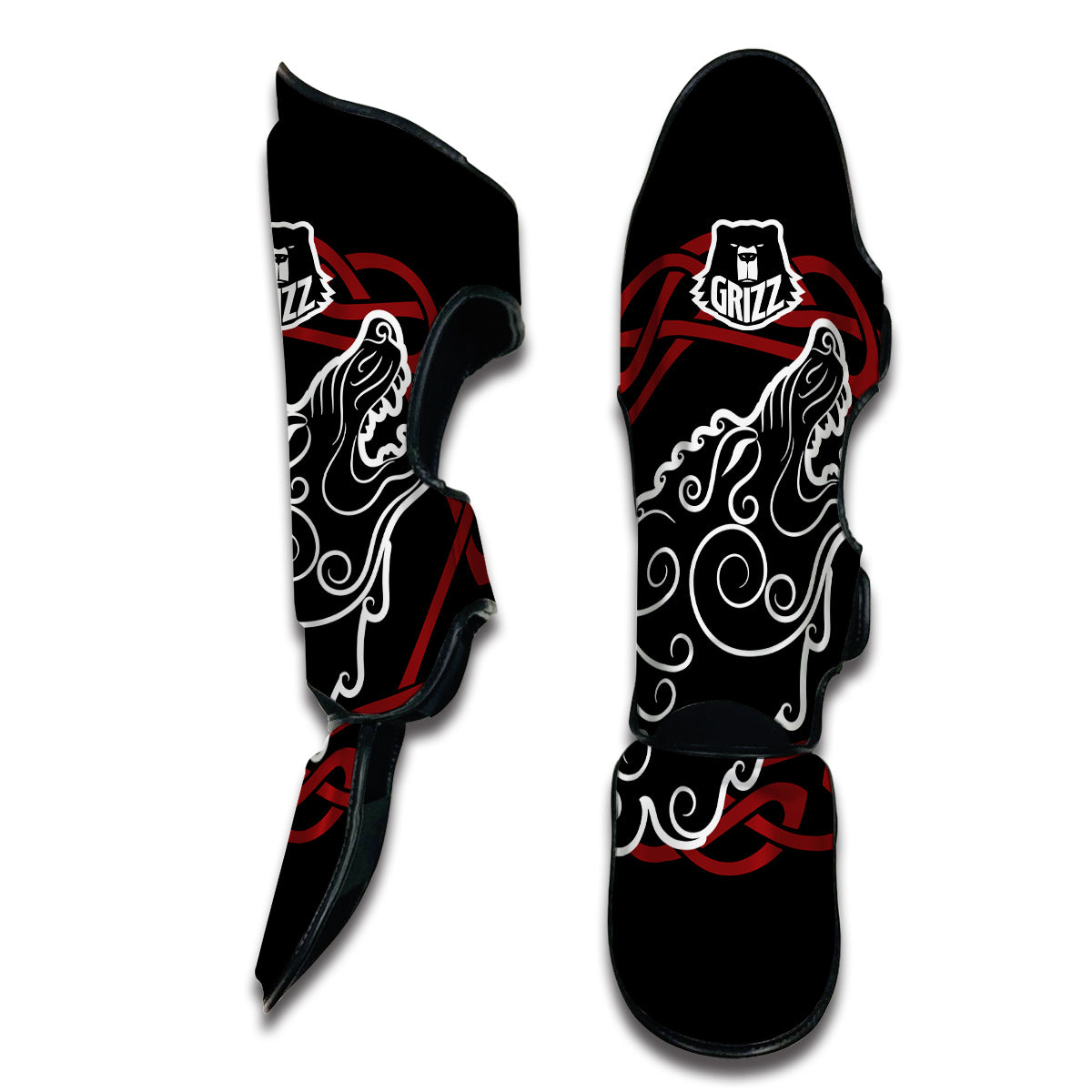 Celtic Wolf Viking Norse Muay Thai Shin Guards-grizzshop