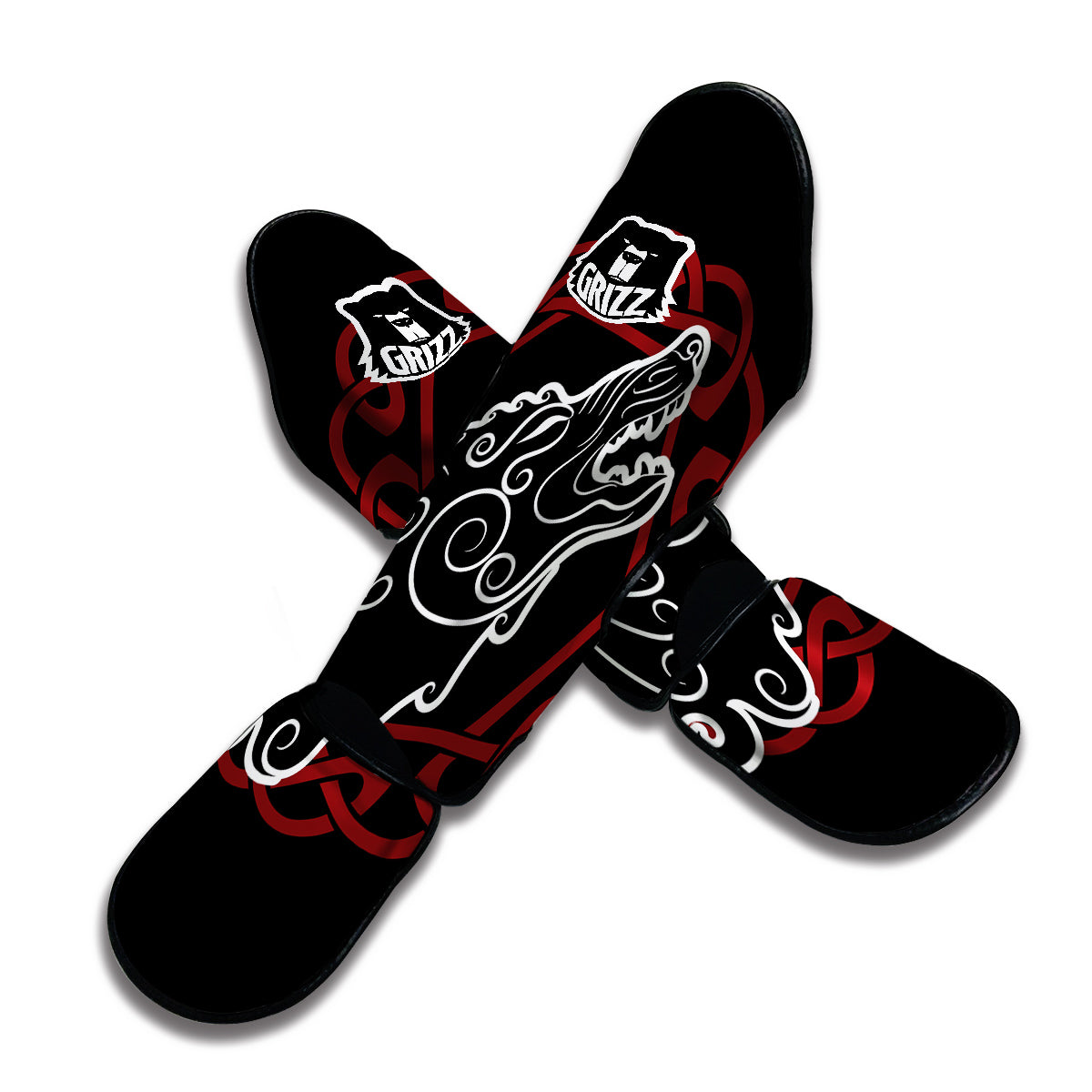 Celtic Wolf Viking Norse Muay Thai Shin Guards-grizzshop