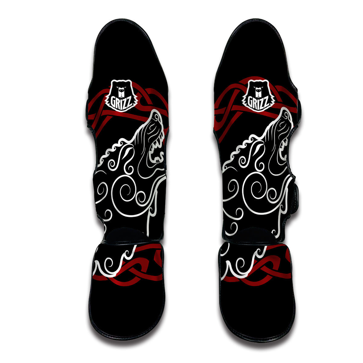 Celtic Wolf Viking Norse Muay Thai Shin Guards-grizzshop