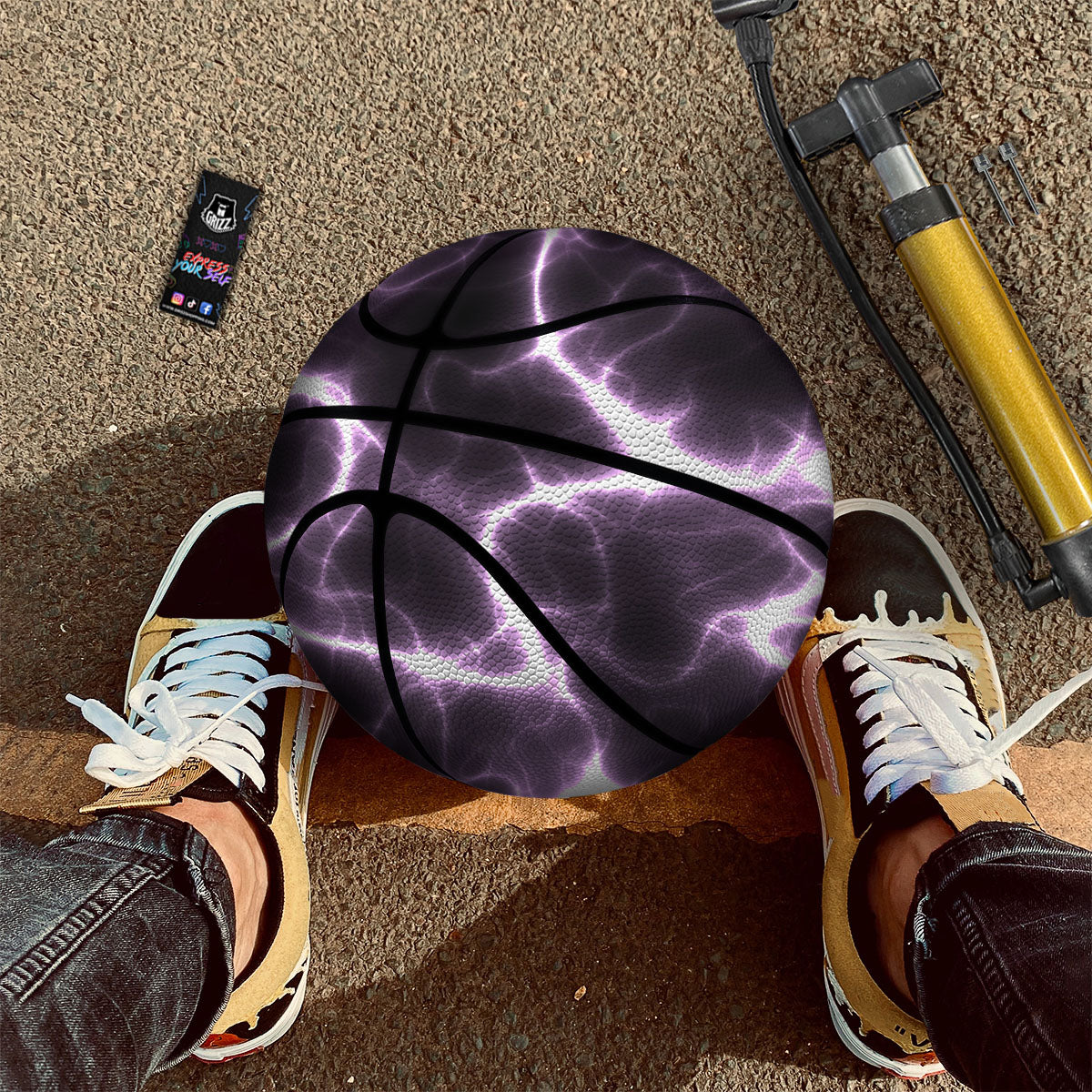 Chain Lightning Print Basketball-grizzshop