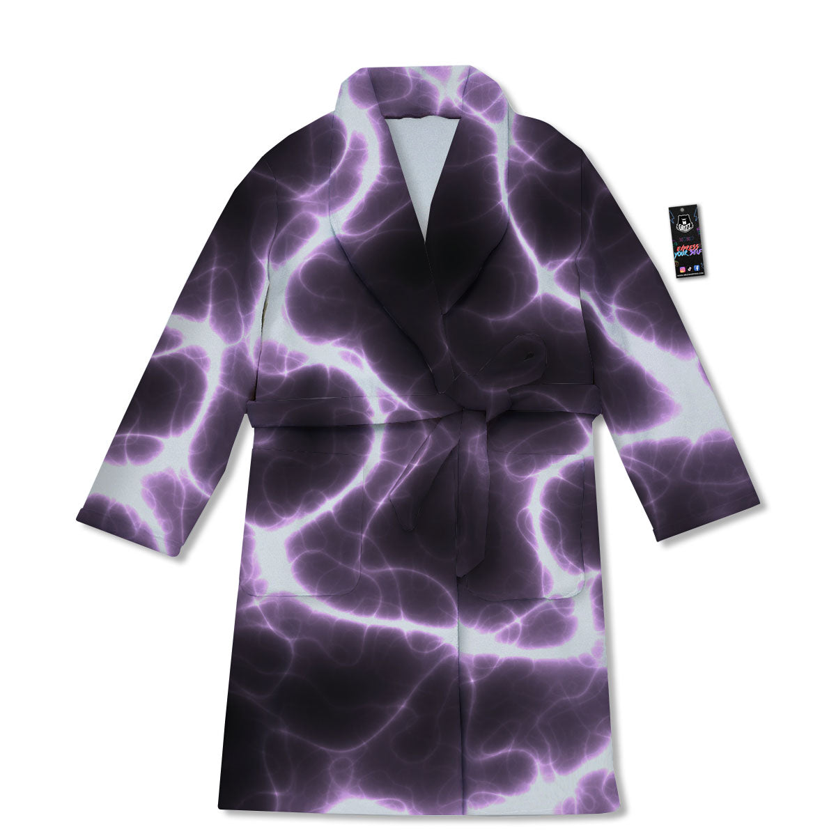Chain Lightning Print Bathrobe-grizzshop