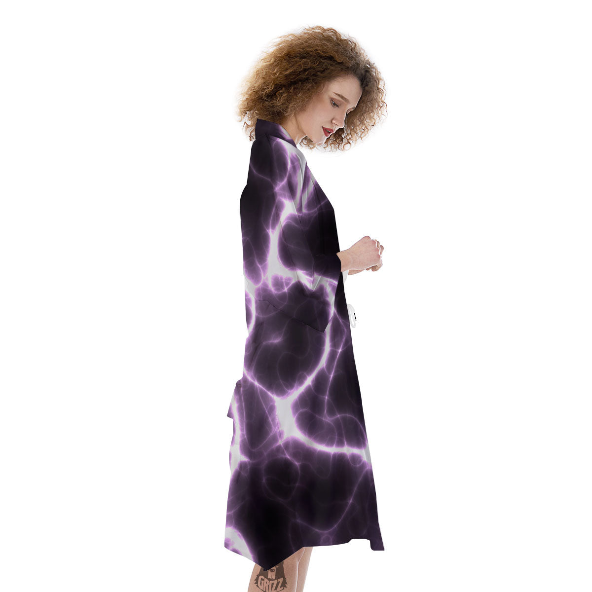 Chain Lightning Print Kimono-grizzshop