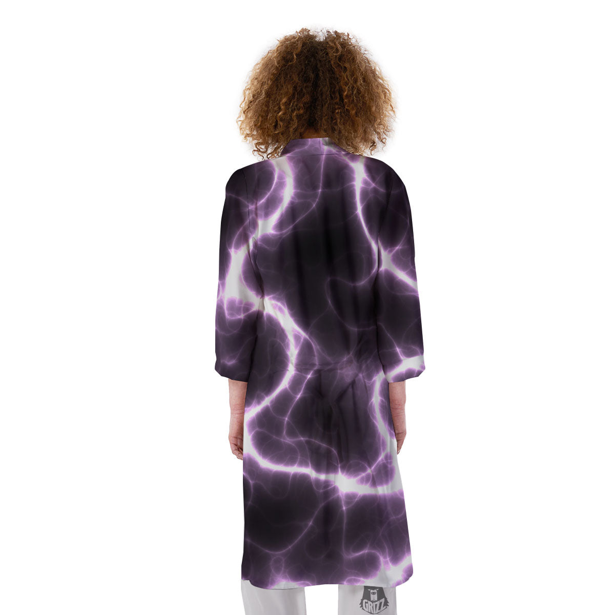 Chain Lightning Print Kimono-grizzshop