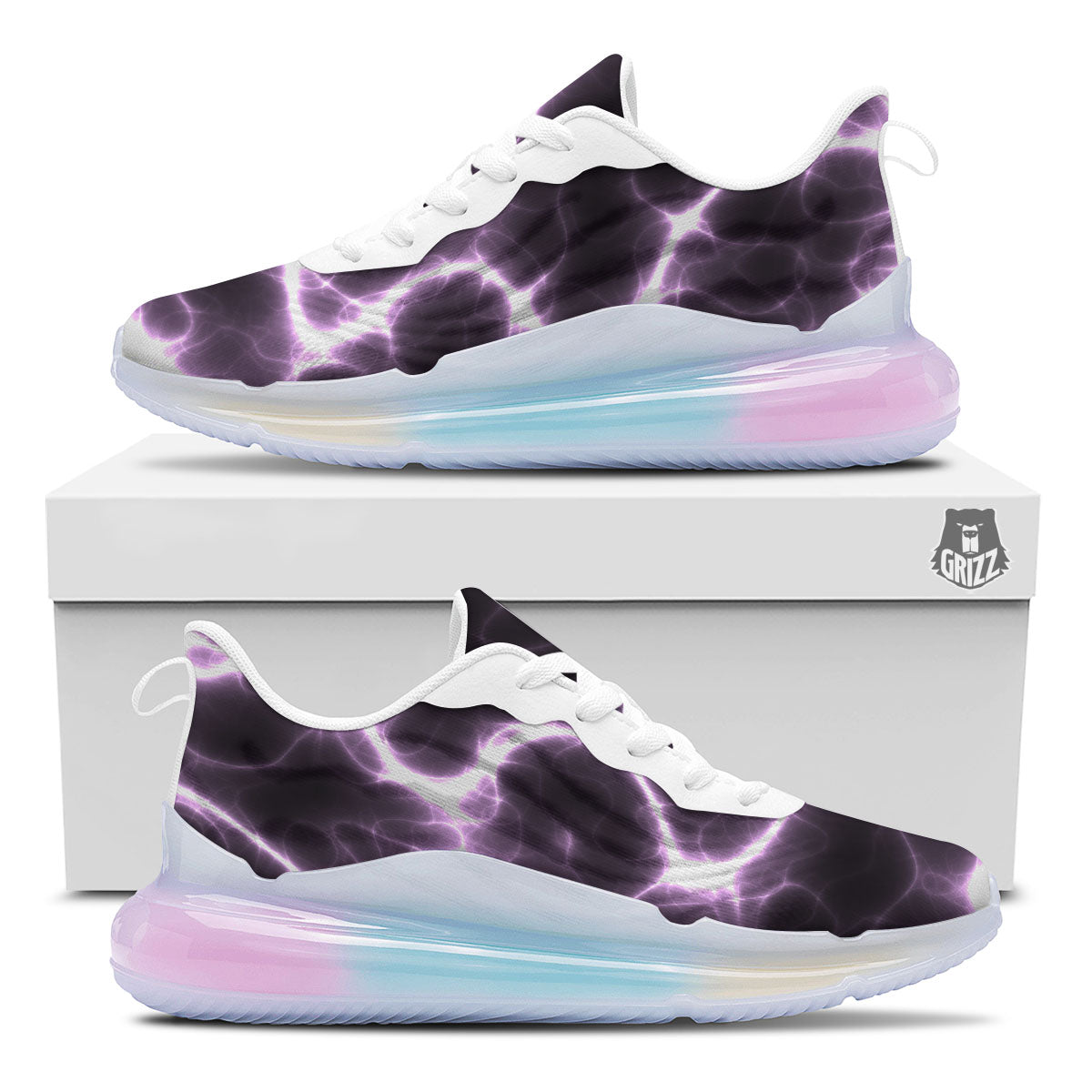Chain Lightning Print Running Sneakers-grizzshop