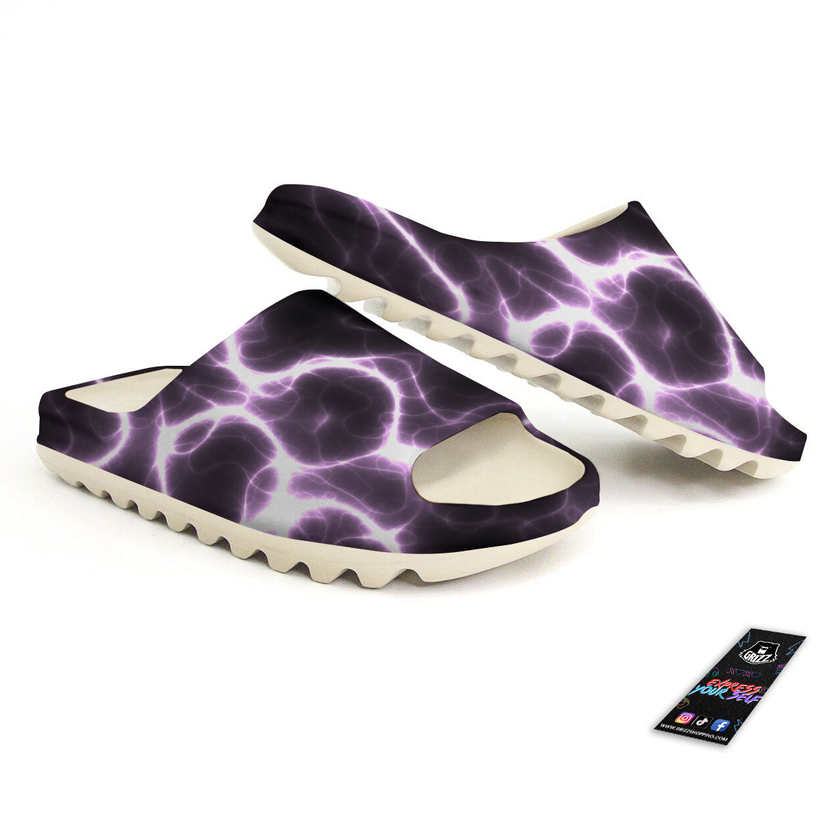 Chain Lightning Print Sandals-grizzshop
