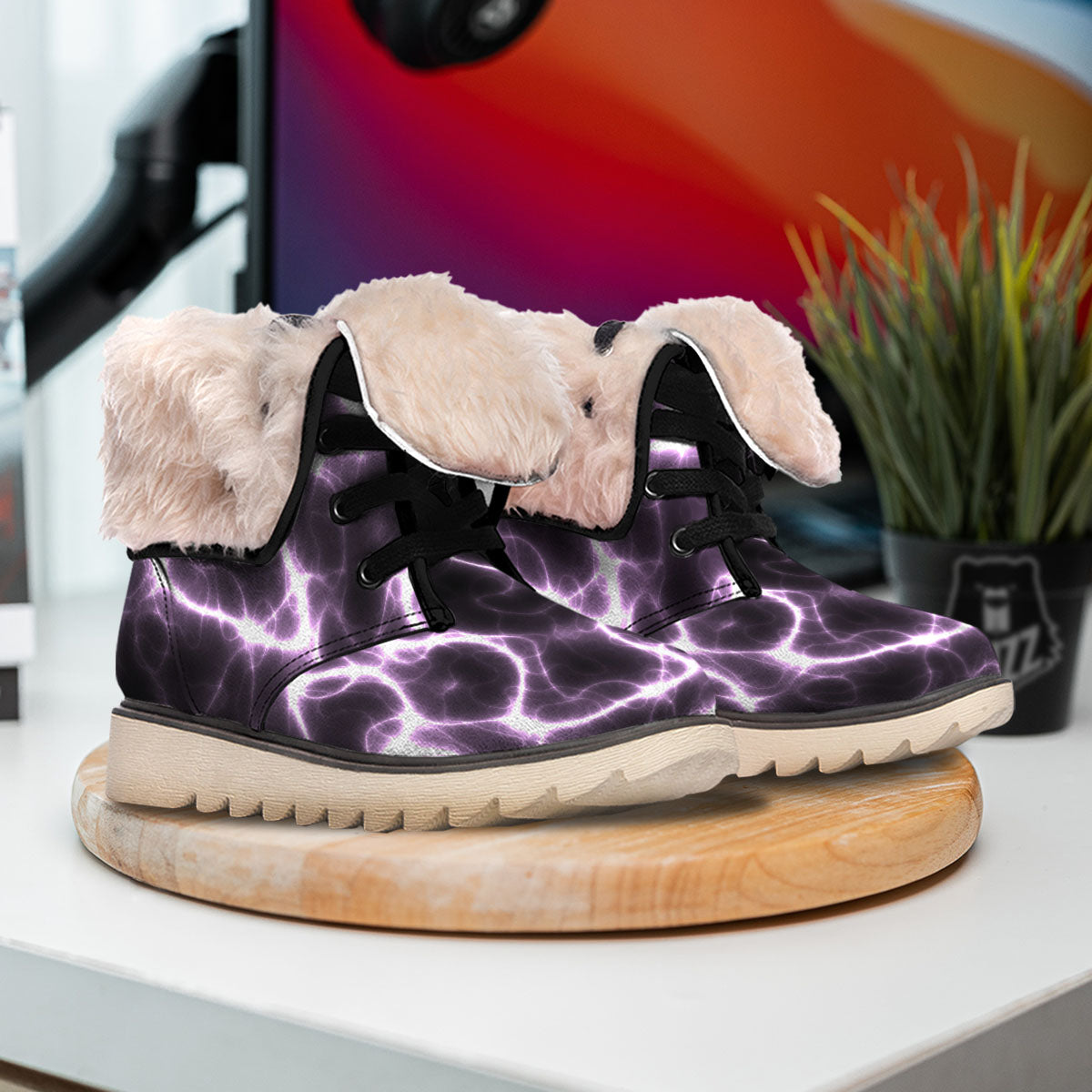 Chain Lightning Print Snow Boots-grizzshop