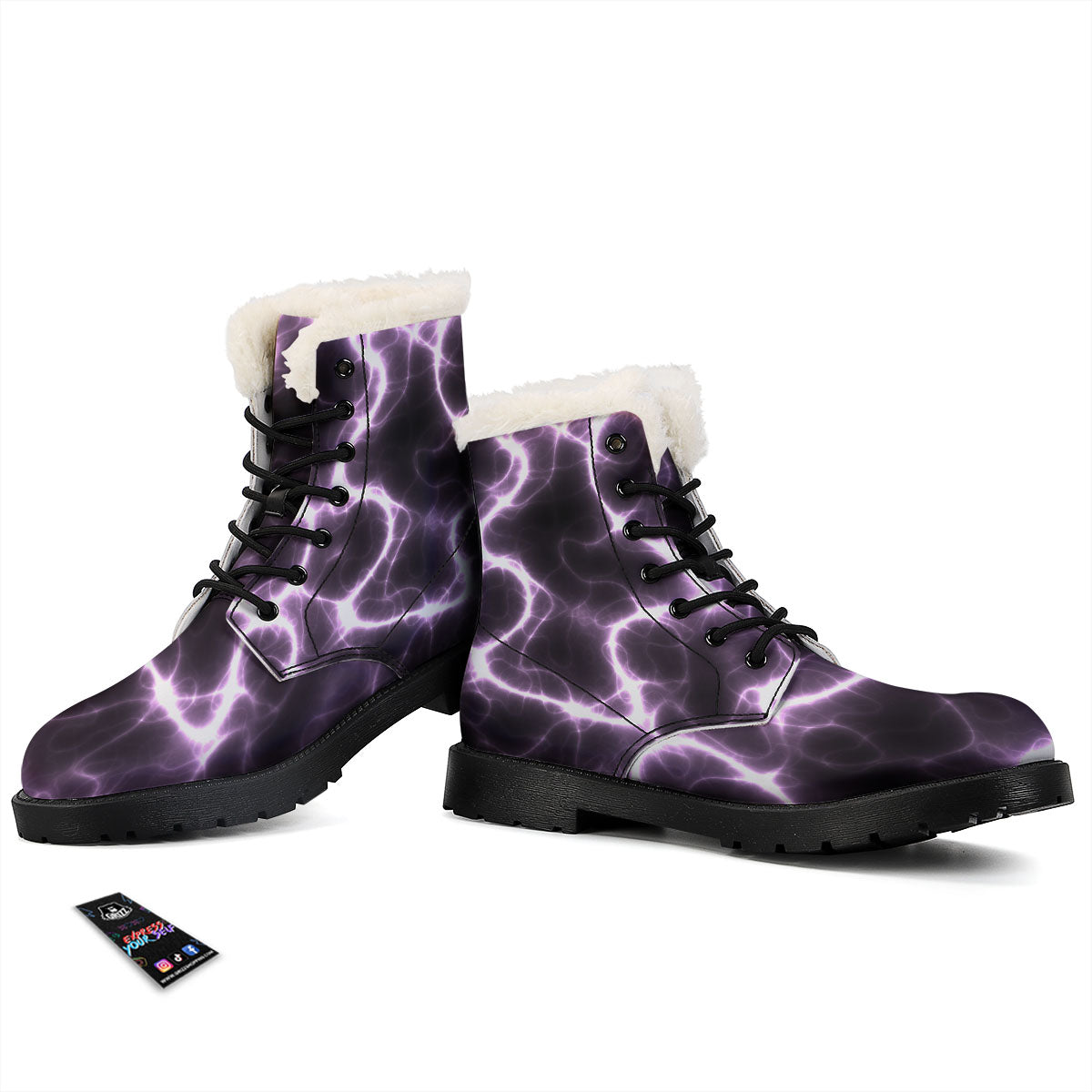 Chain Lightning Print Winter Boots-grizzshop