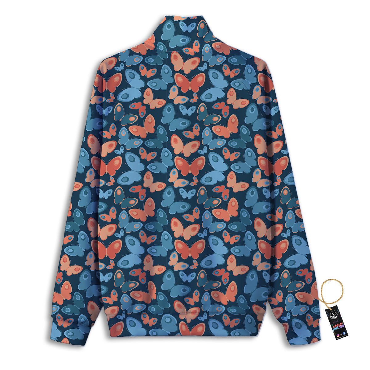 Chainmail Black Print Pattern Track Jacket-grizzshop