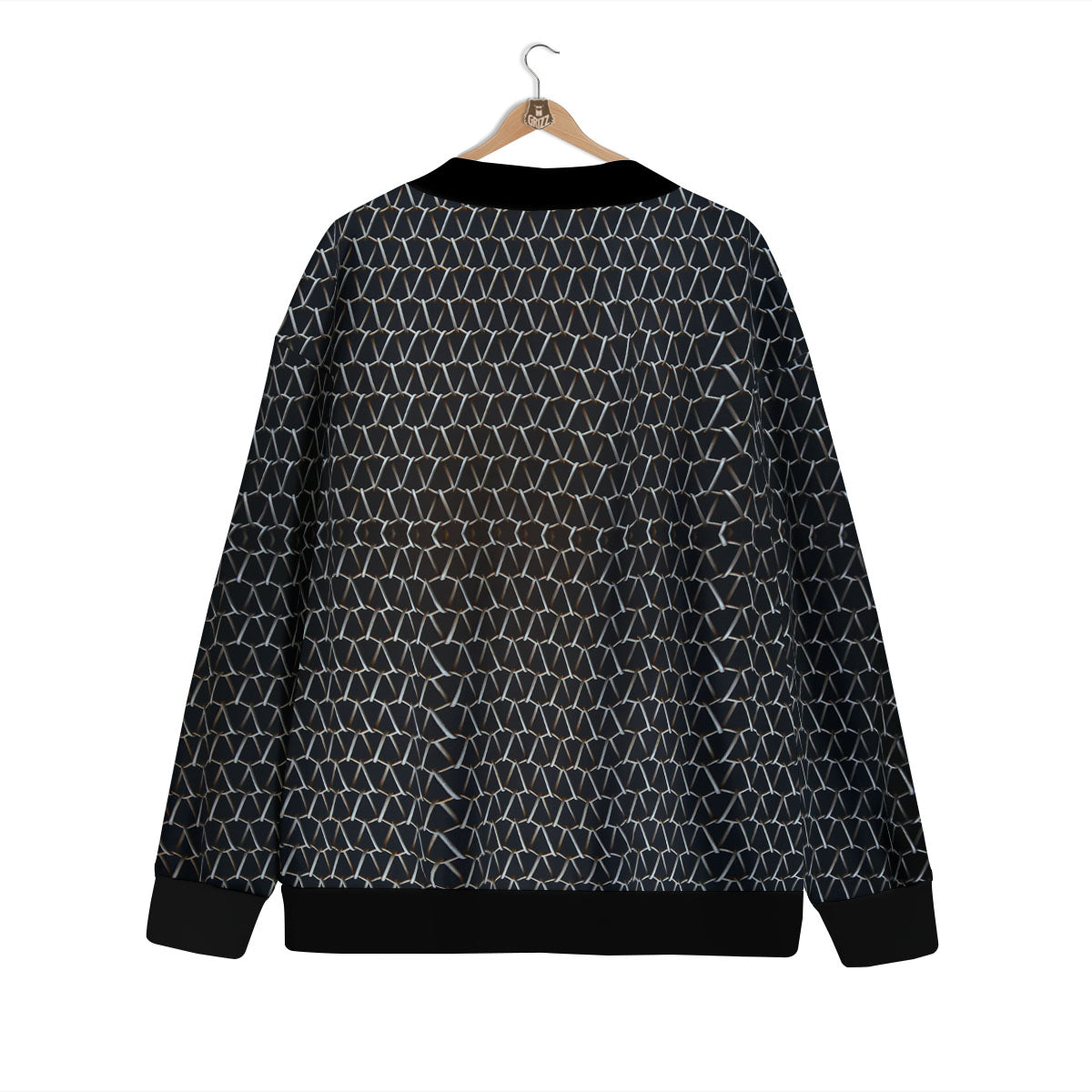 Chainmail Metal Print Pattern Cardigan-grizzshop