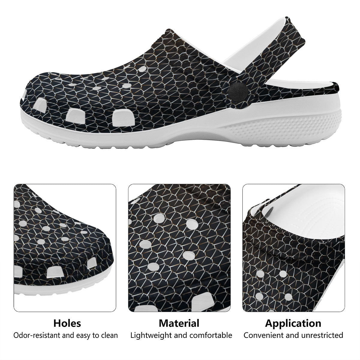 Chainmail Metal Print Pattern Clog-grizzshop