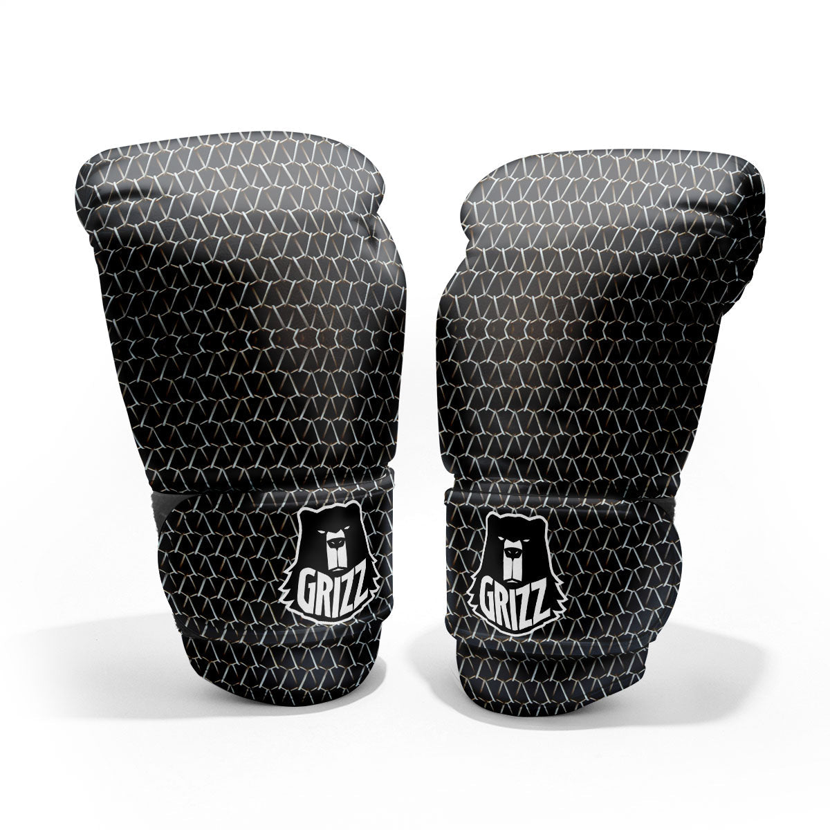 Chainmail Metal Print Pattern Pro Boxing Glove
