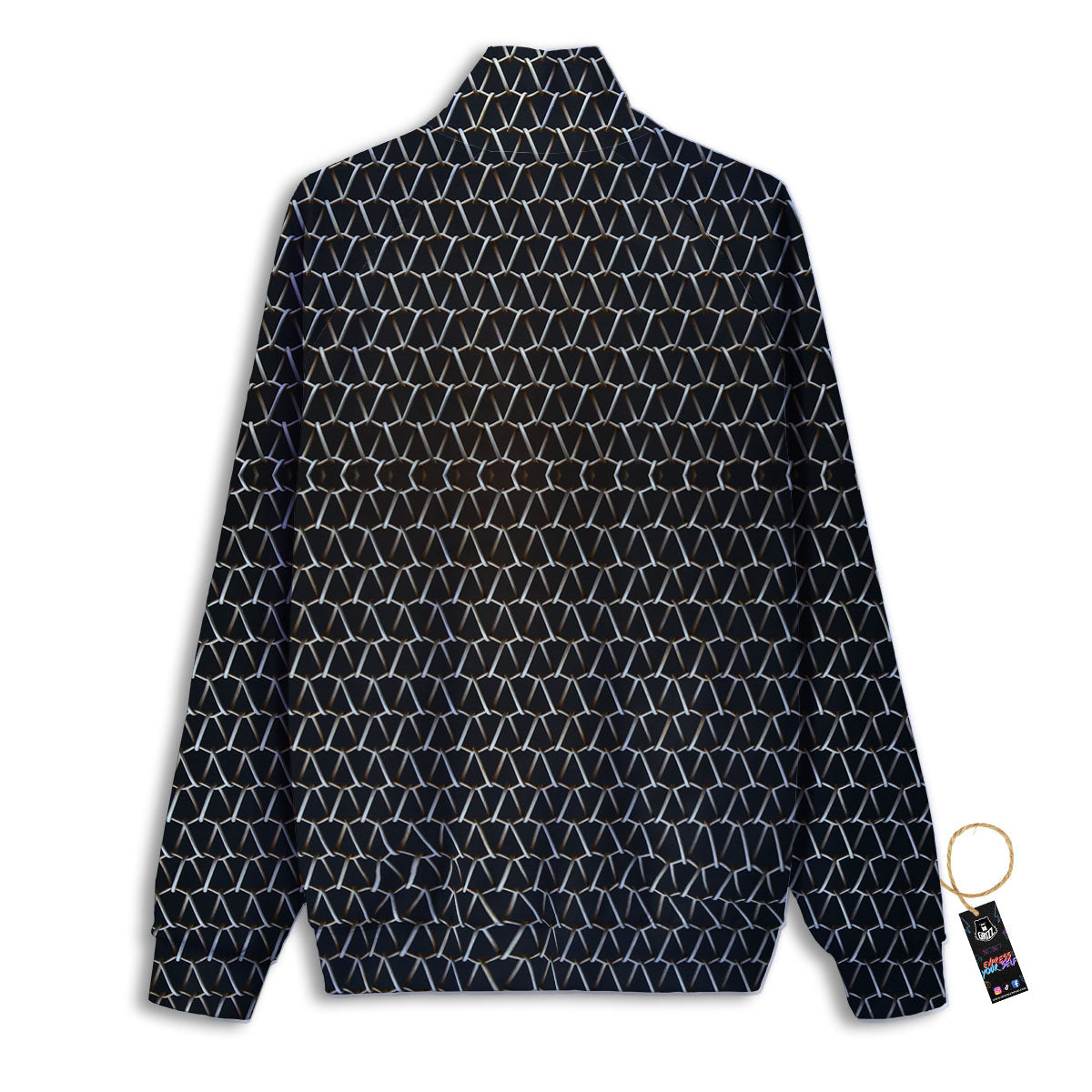 Chainmail Metal Print Pattern Track Jacket-grizzshop