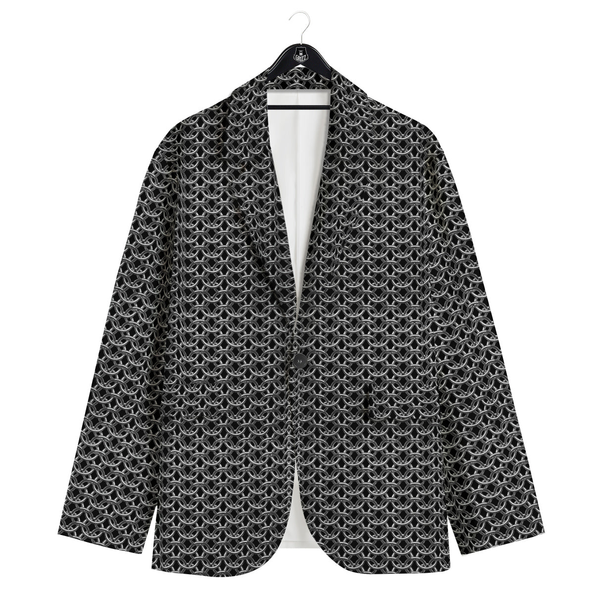 Chainmail Ring Print Men's Sport Coat-grizzshop
