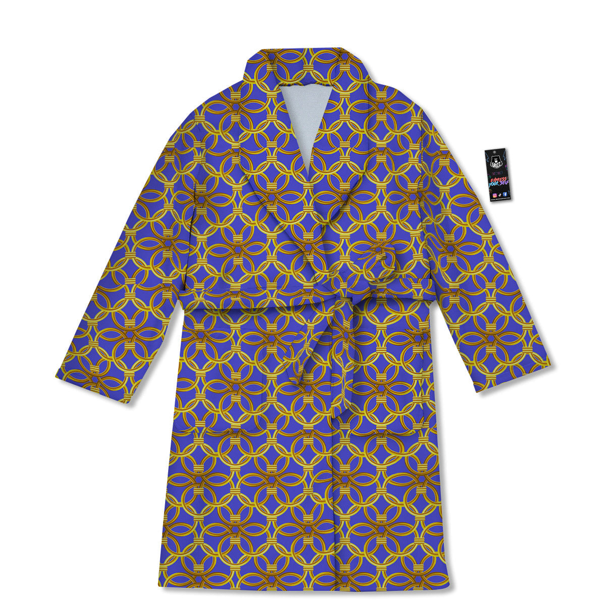 Chainmail Ring Print Pattern Bathrobe-grizzshop