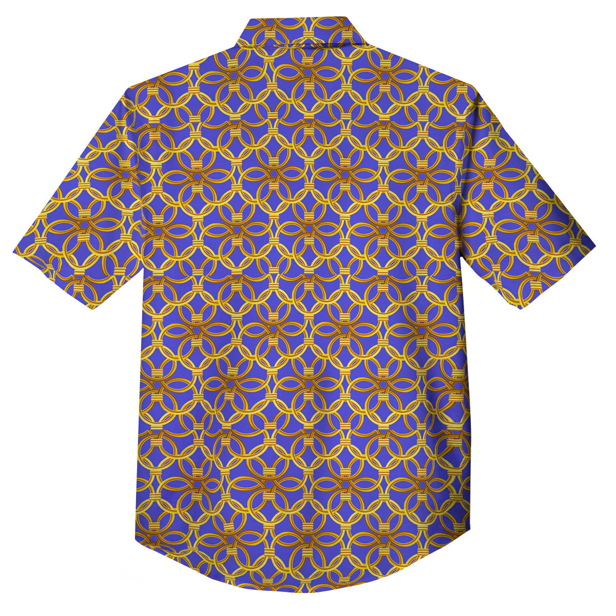 Chainmail Ring Print Pattern Button Up Shirt-grizzshop