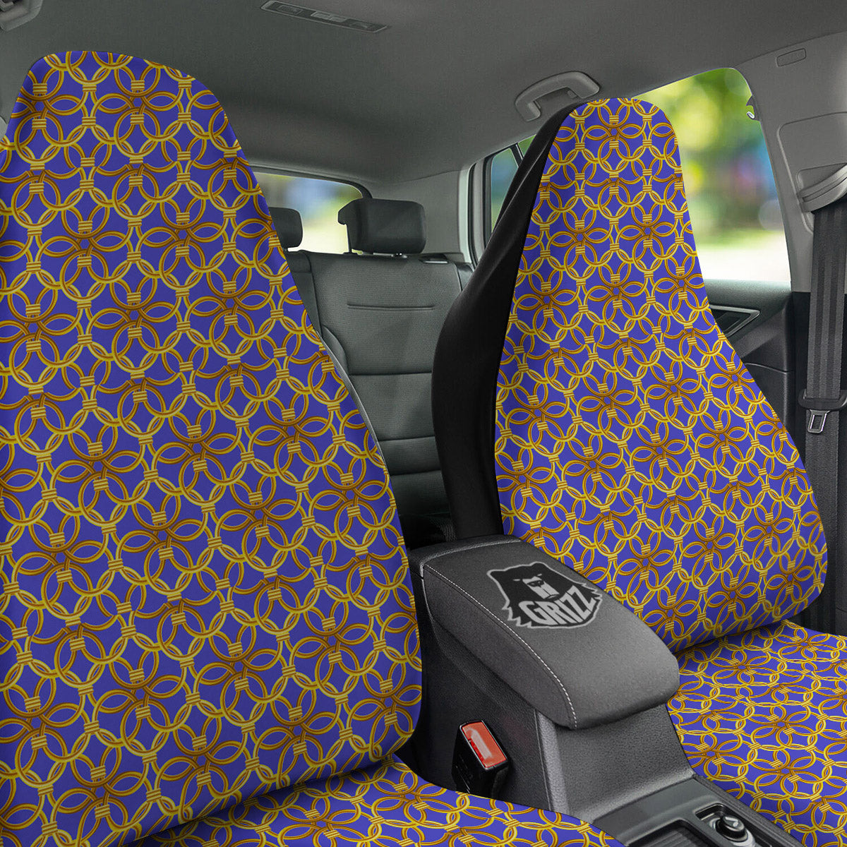 Chainmail Ring Print Pattern Car Seat Covers-grizzshop