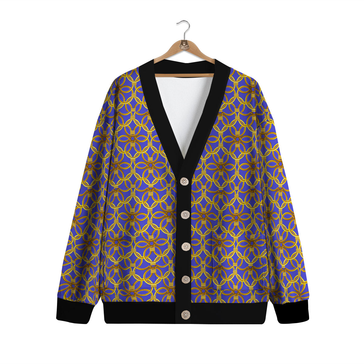 Chainmail Ring Print Pattern Cardigan-grizzshop
