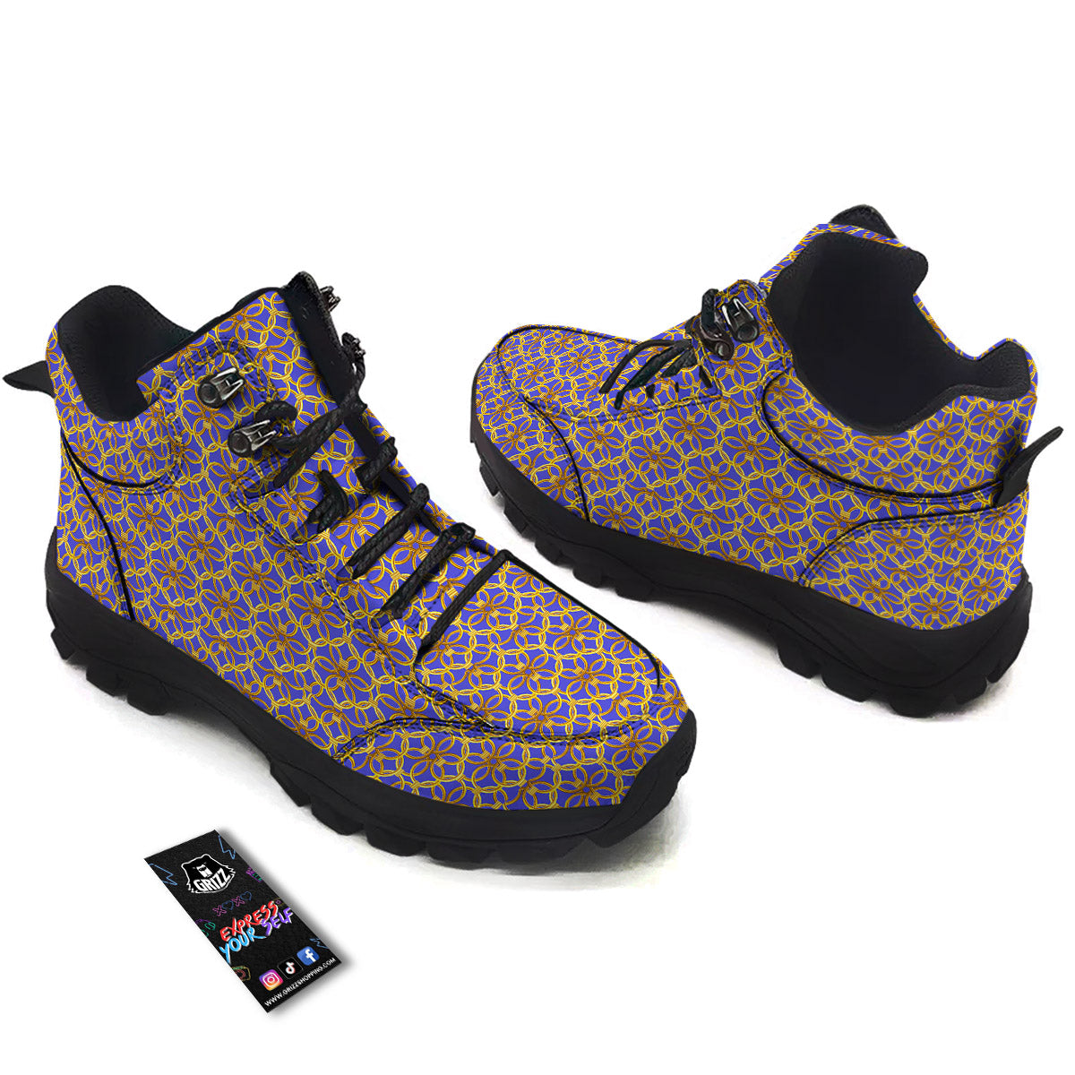 Chainmail Ring Print Pattern Hiking Shoes-grizzshop
