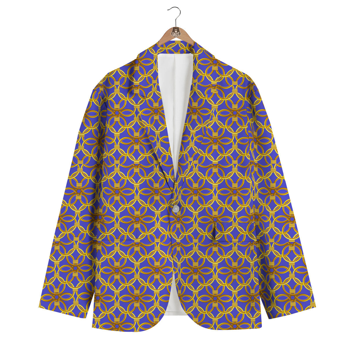 Chainmail Ring Print Pattern Men's Blazer-grizzshop