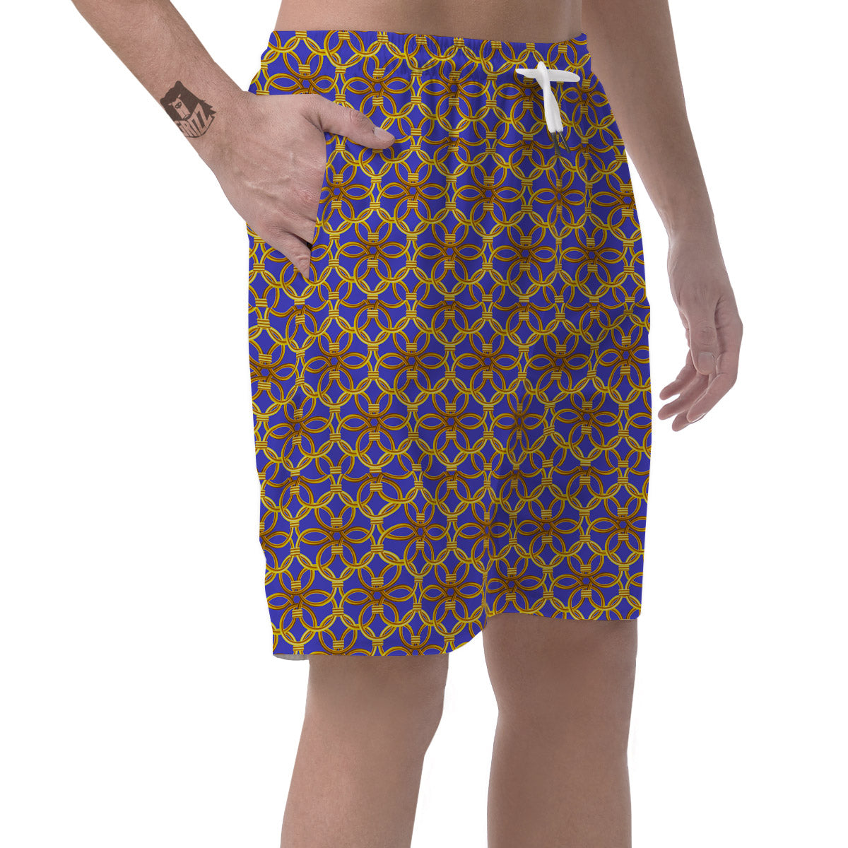 Chainmail Ring Print Pattern Men's Shorts-grizzshop