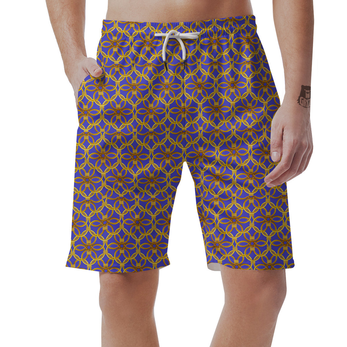 Chainmail Ring Print Pattern Men's Shorts-grizzshop