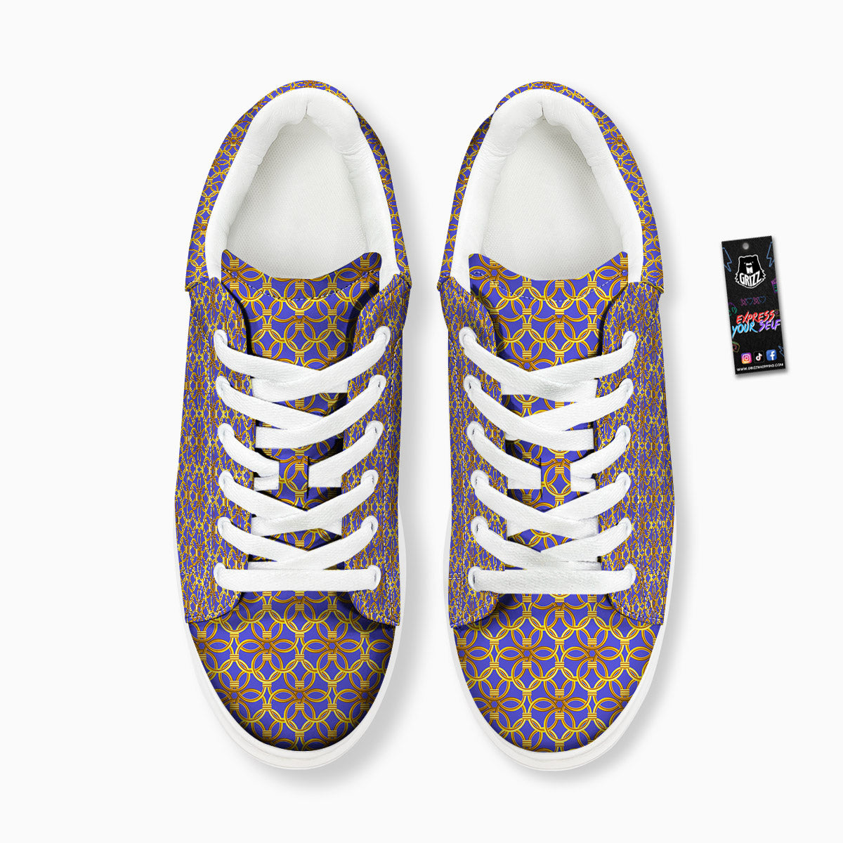 Chainmail Ring Print Pattern Platform Shoes-grizzshop