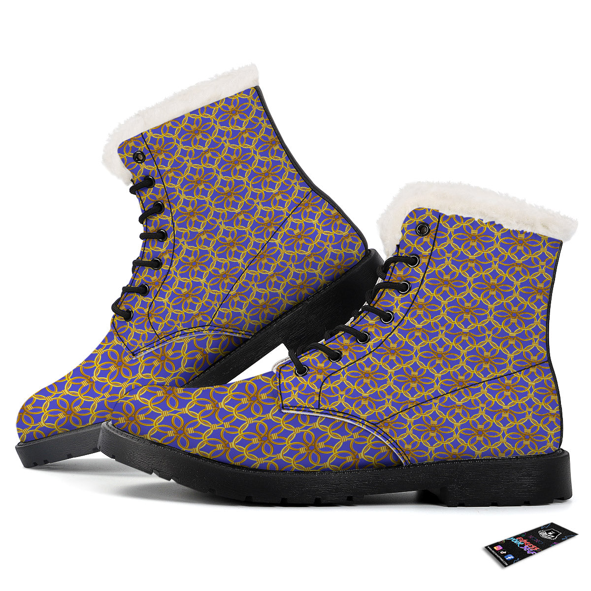 Chainmail Ring Print Pattern Winter Boots-grizzshop