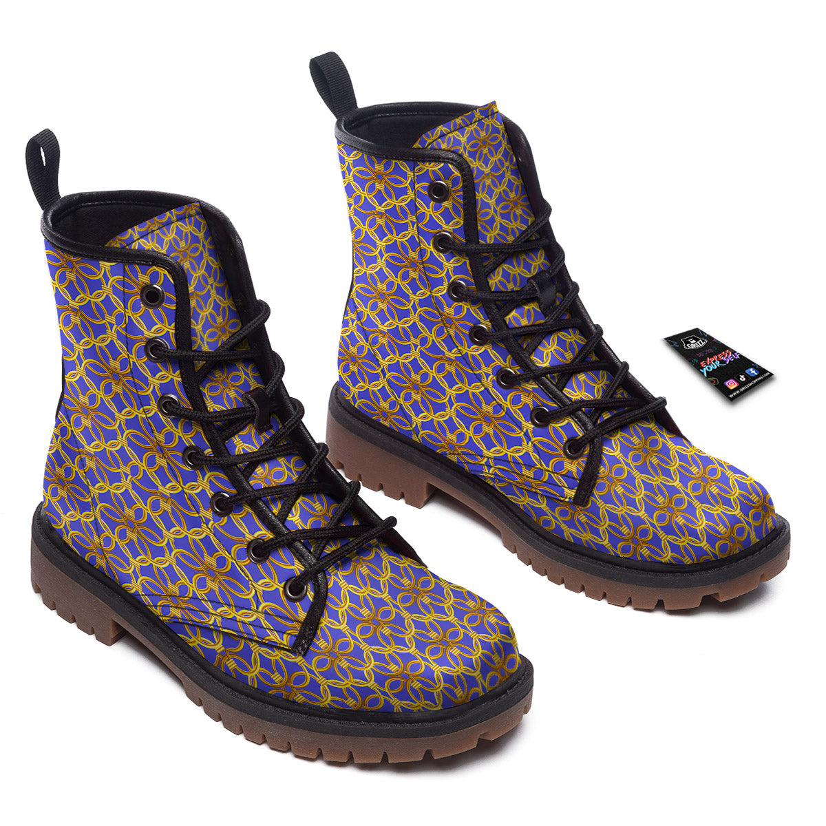 Chainmail Ring Print Pattern Work Boots-grizzshop