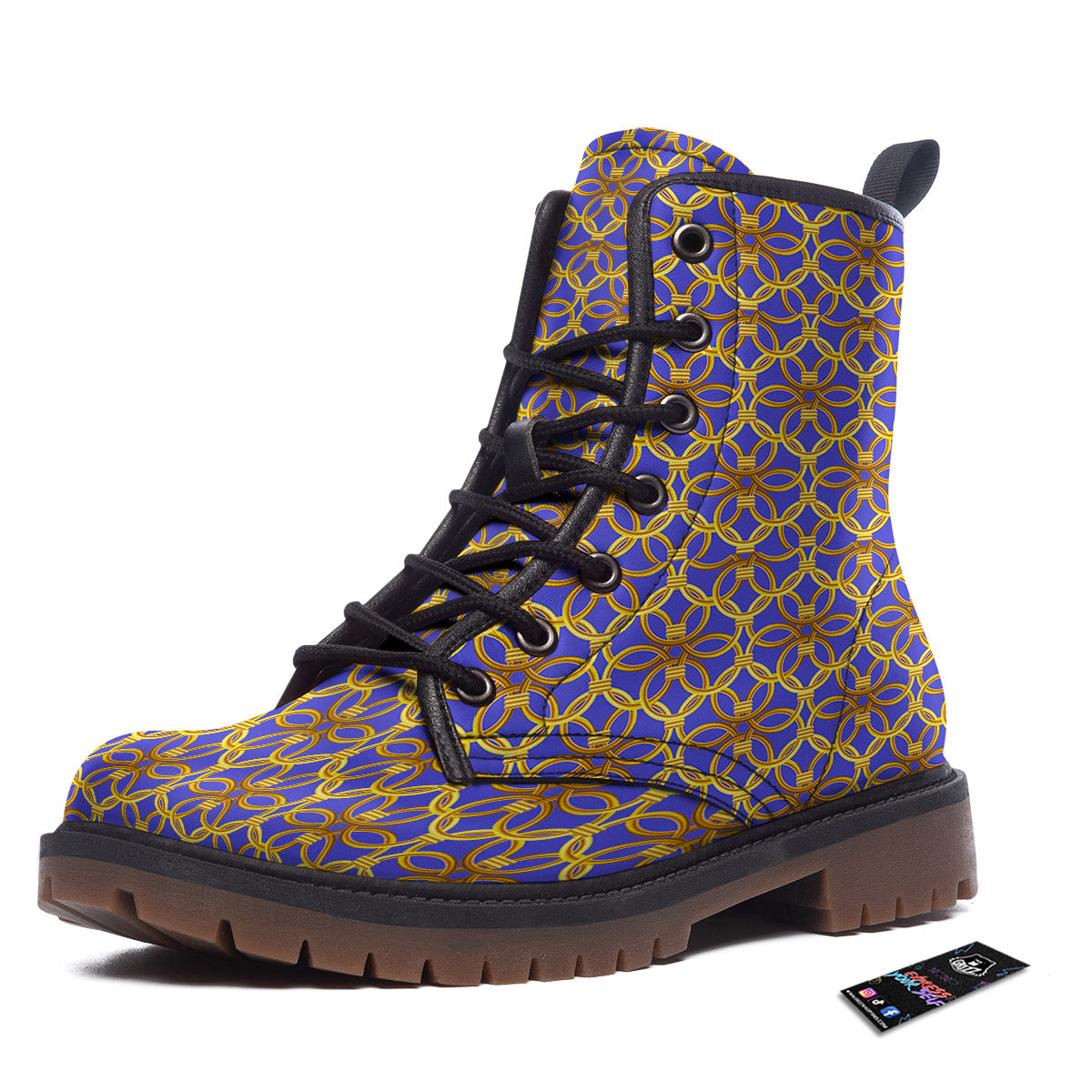 Chainmail Ring Print Pattern Work Boots-grizzshop