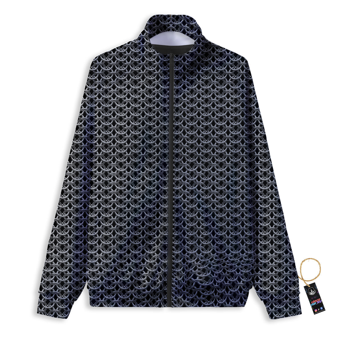 Chainmail Ring Print Track Jacket-grizzshop