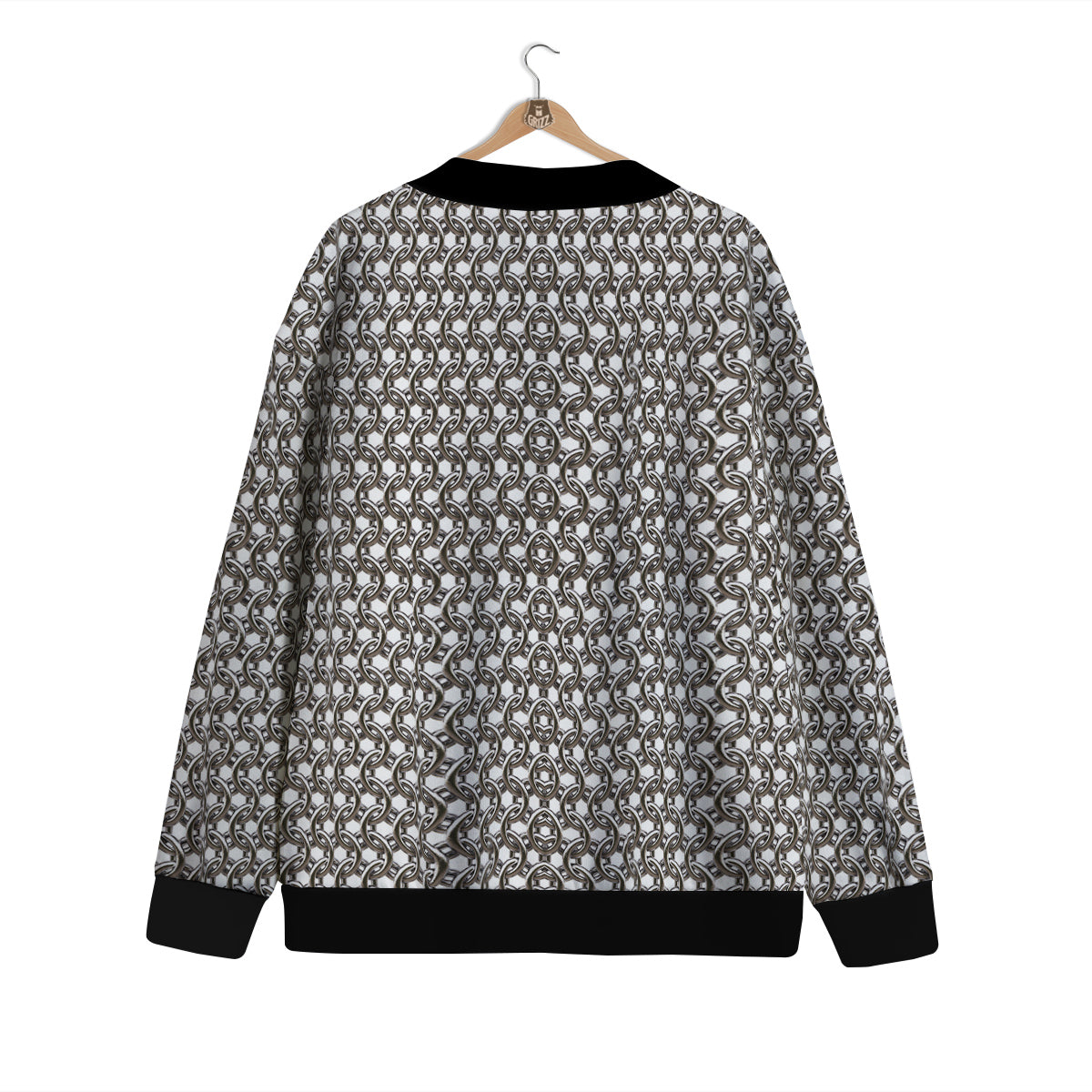 Chainmail Texture Print Cardigan-grizzshop