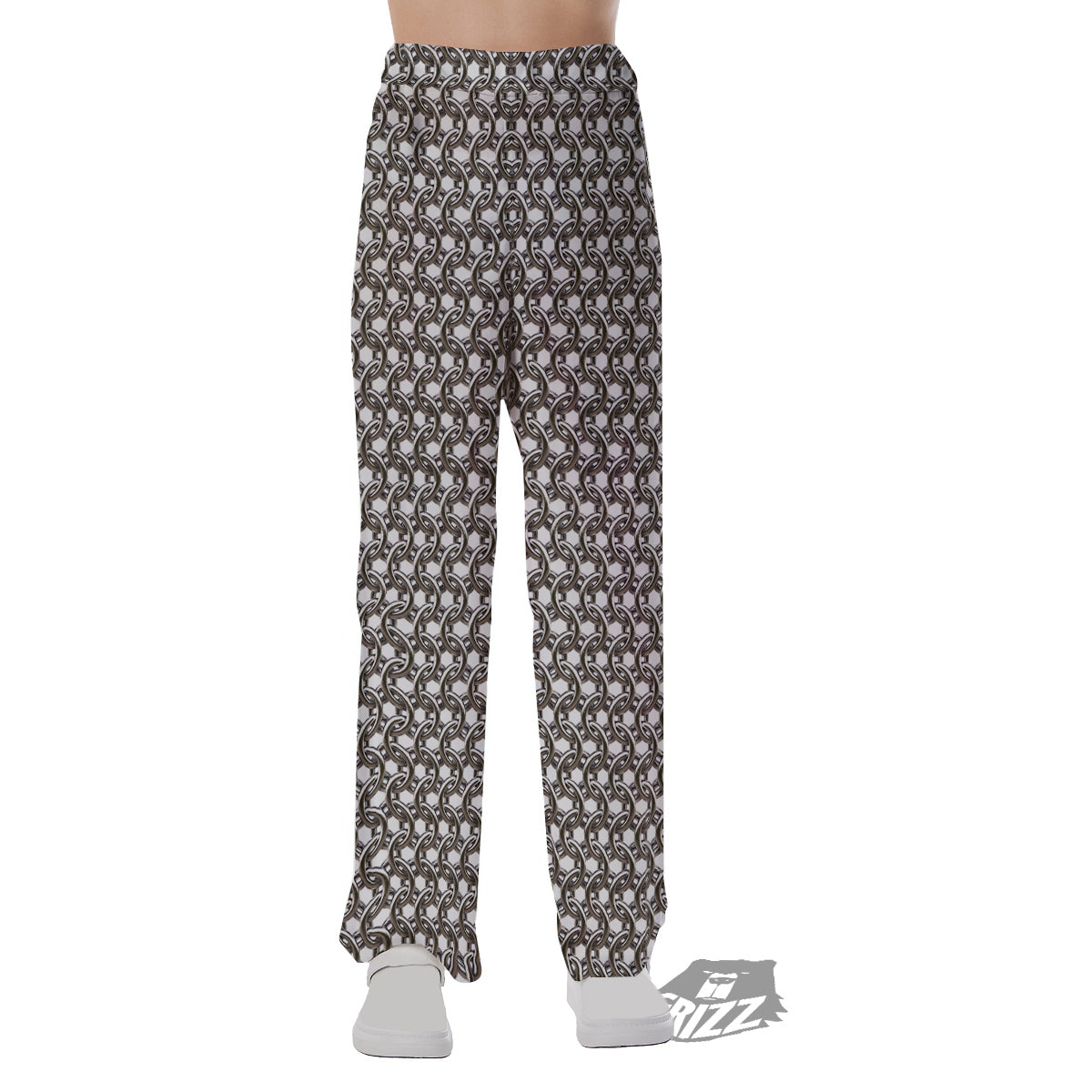 Chainmail Texture Print Pajama Pants-grizzshop