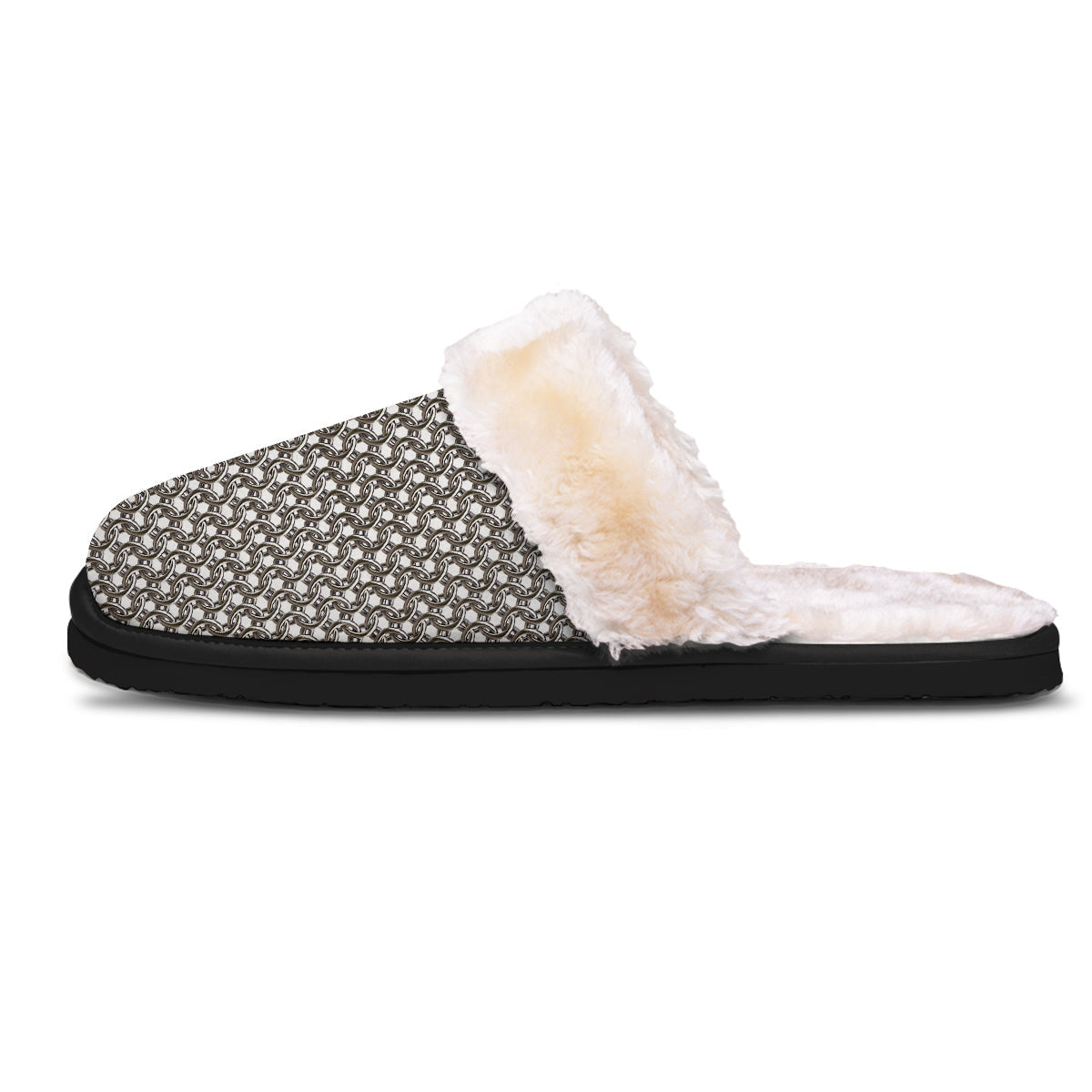 Chainmail Texture Print Slippers-grizzshop