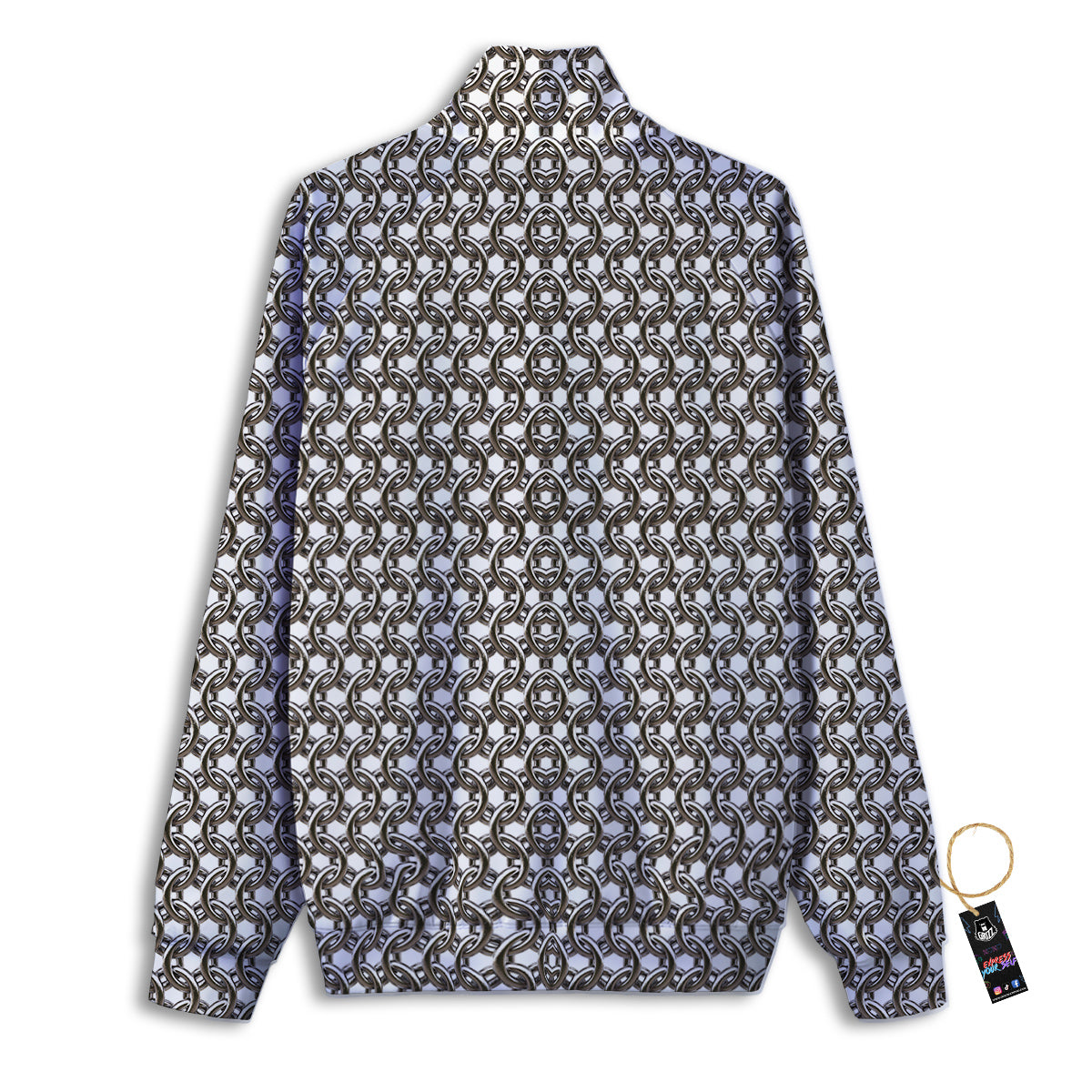 Chainmail Texture Print Track Jacket-grizzshop