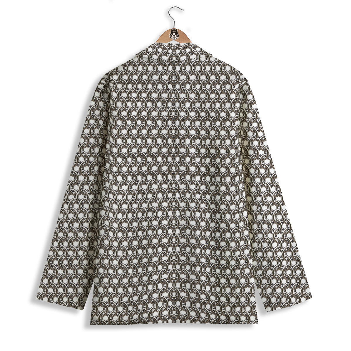 Chainmail Texture Print Women's Blazer-grizzshop