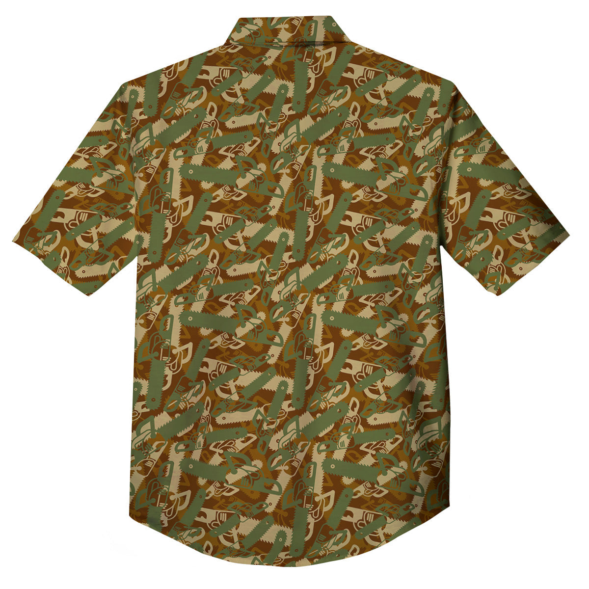 Chainsaw Camo Print Pattern Button Up Shirt-grizzshop