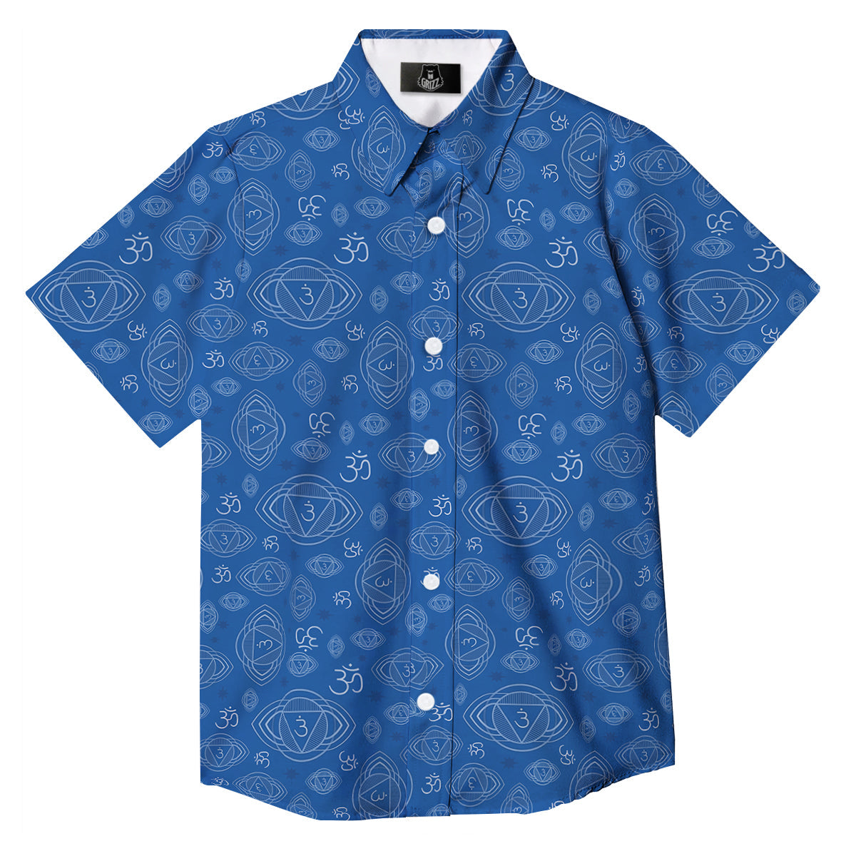 Chakra Ajna Print Pattern Button Up Shirt-grizzshop