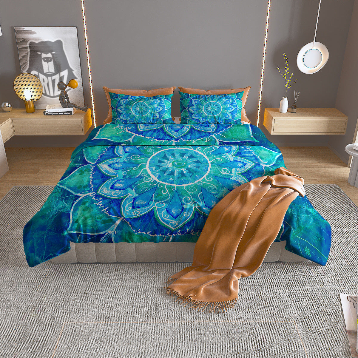 Crown Embroidery Print Pattern Duvet Cover Bedding Set